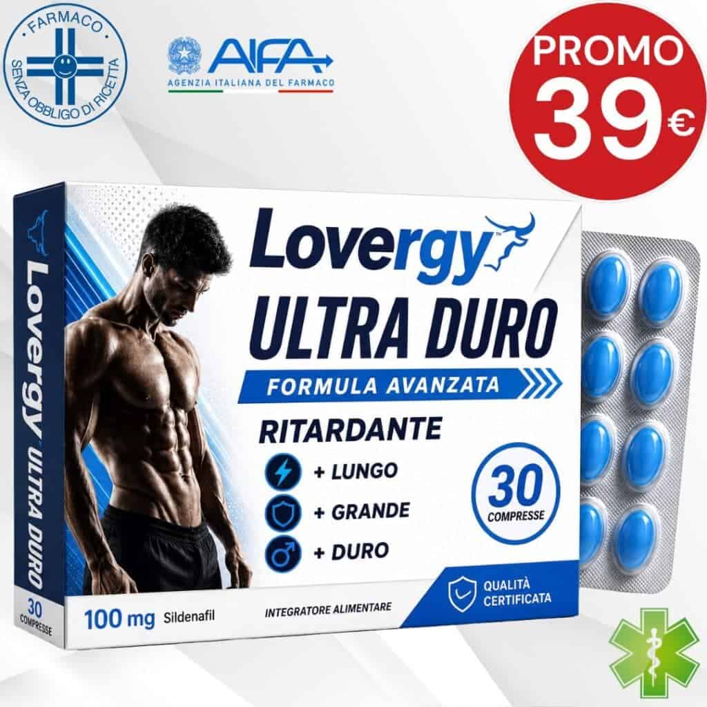 Integratore Lovergy Ultra Duro con 30 compresse, formula avanzata per migliorare le prestazioni.